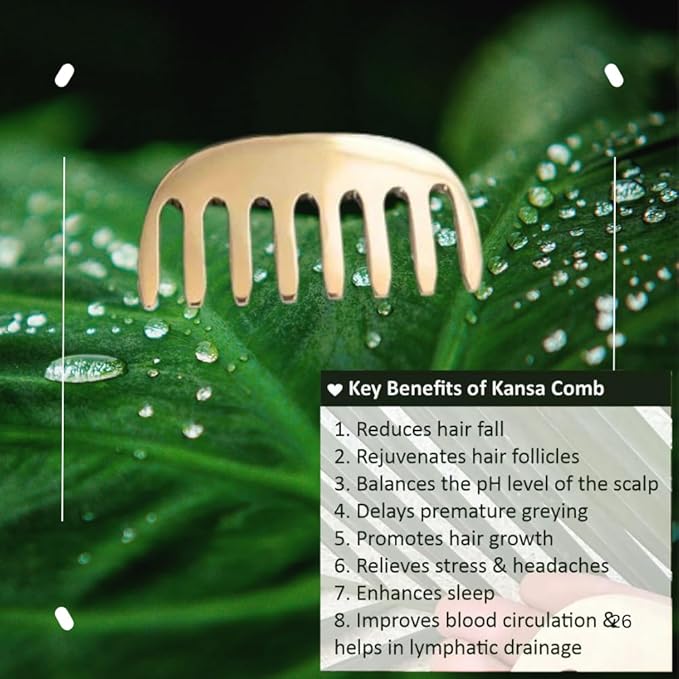 Kansa Comb | Ayurvedic Scalp Massage for Healthy Hair - Image 3