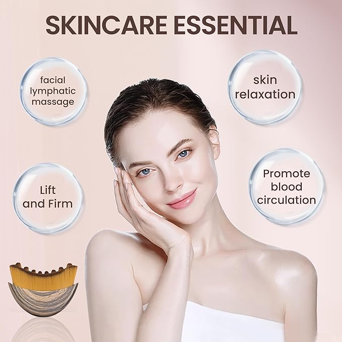 Lymphatic Contour Face Brush, Dry Brush for Skin, Facial Massage Tool for Lymphatic Drainage, Improve Skin Texture, 1 Pc - Image 3