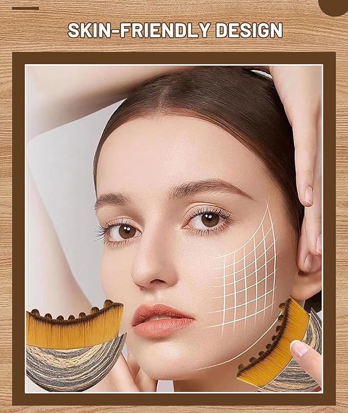 Lymphatic Contour Face Brush, Dry Brush for Skin, Facial Massage Tool for Lymphatic Drainage, Improve Skin Texture, 1 Pc - Image 4